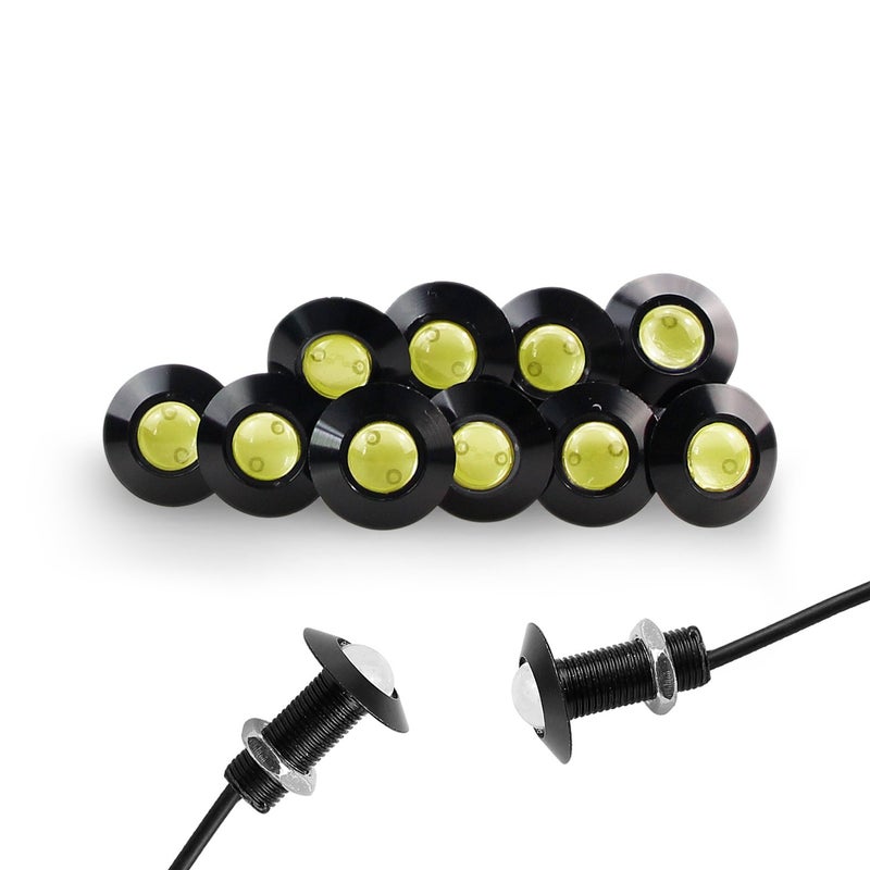 CARLITS Eagle Eye Led - 10Pack Ultra Thin Daytime Running DRL Tail Lights for Car & Motorcycle, White, DiY, 12V - Image 1
